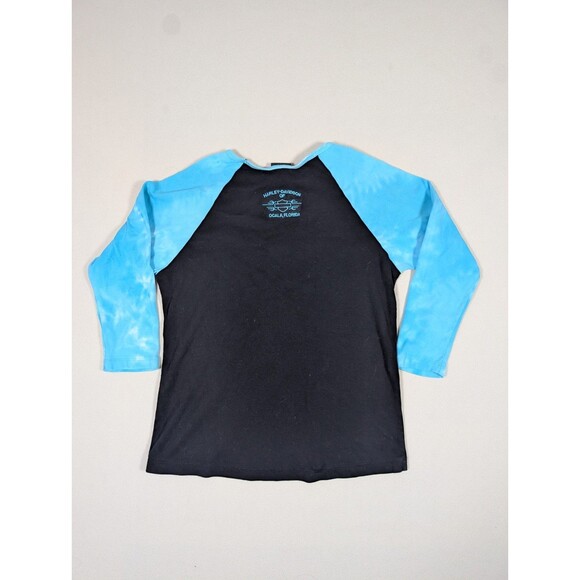 Vtg Harley Davidson T Shirt 3/4 Sleeve Womens XL Ocala FL 2006 Tie Dye Sleeves - Picture 3 of 12